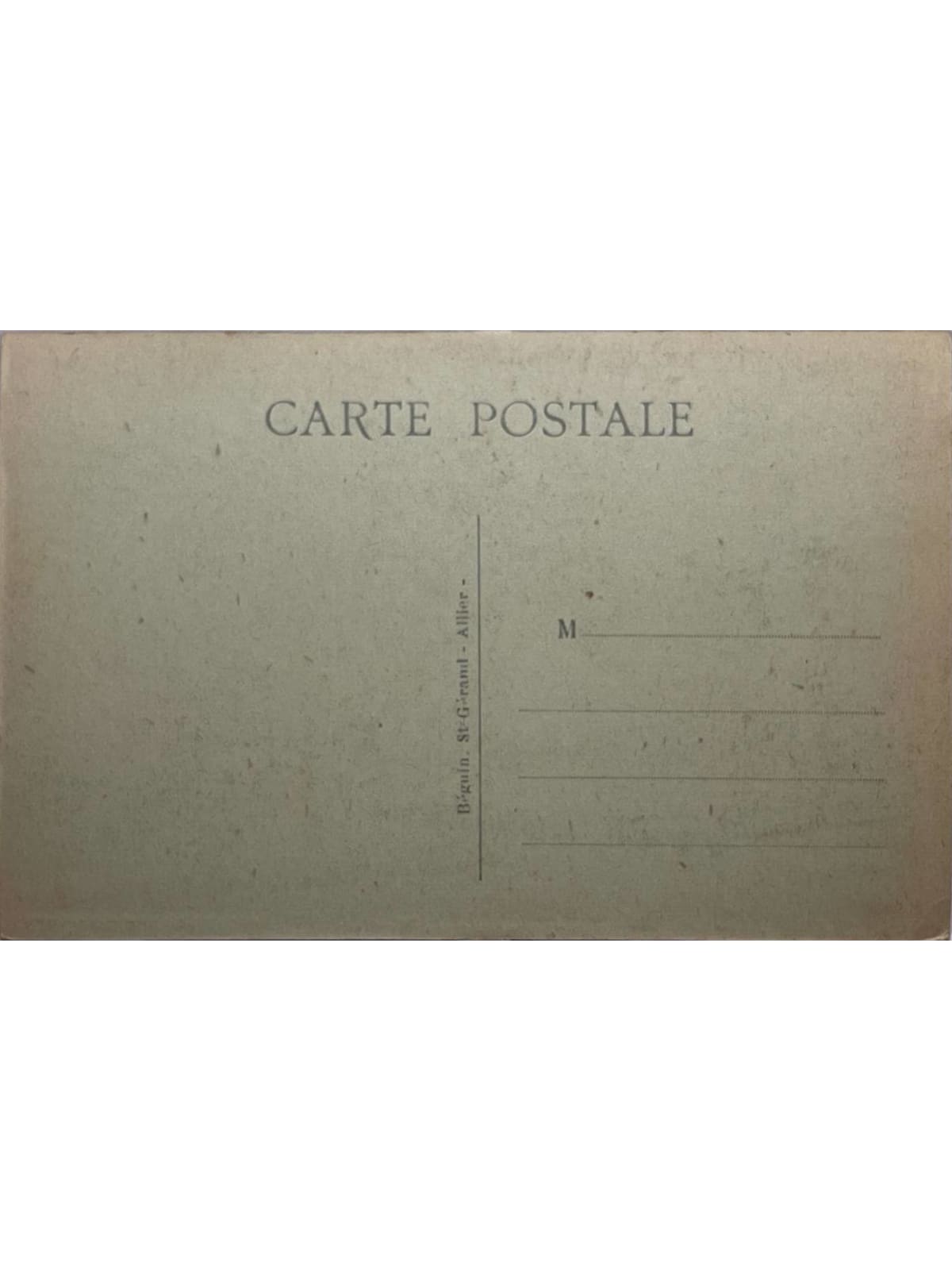 Verso de la carte postale
