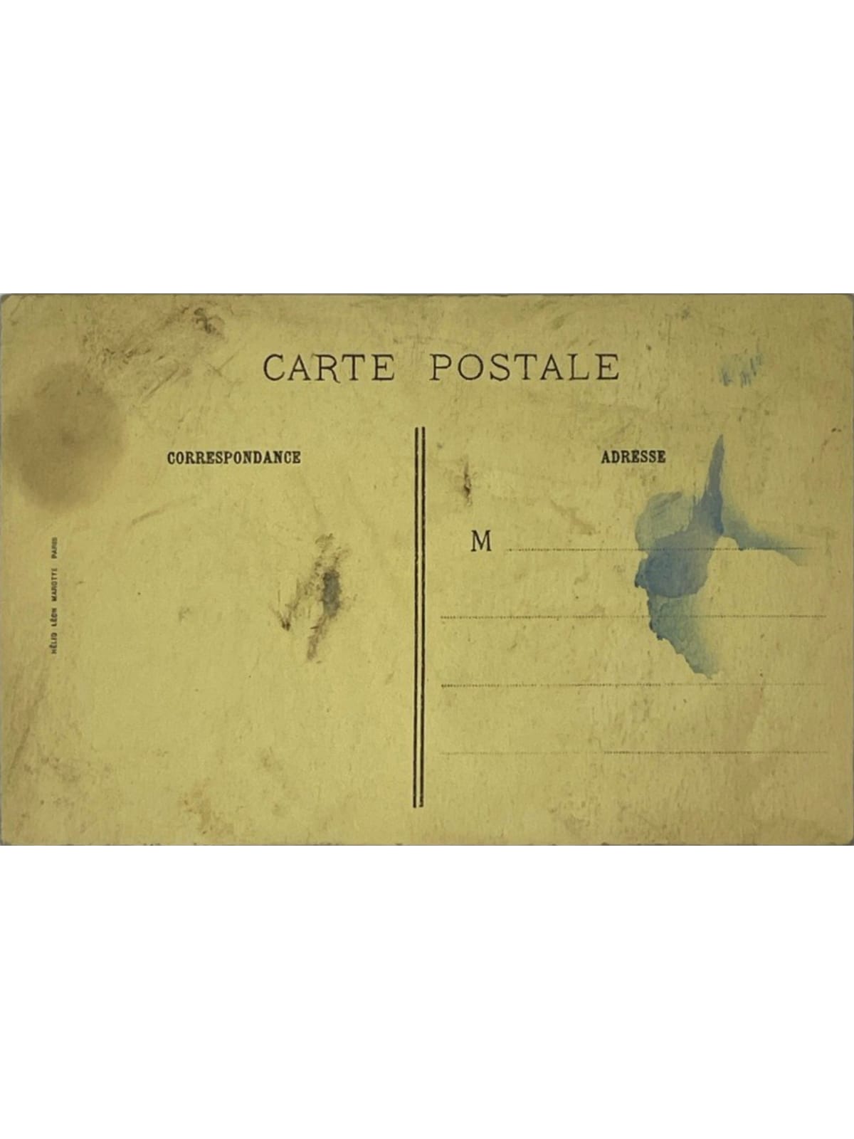 Verso de la carte postale