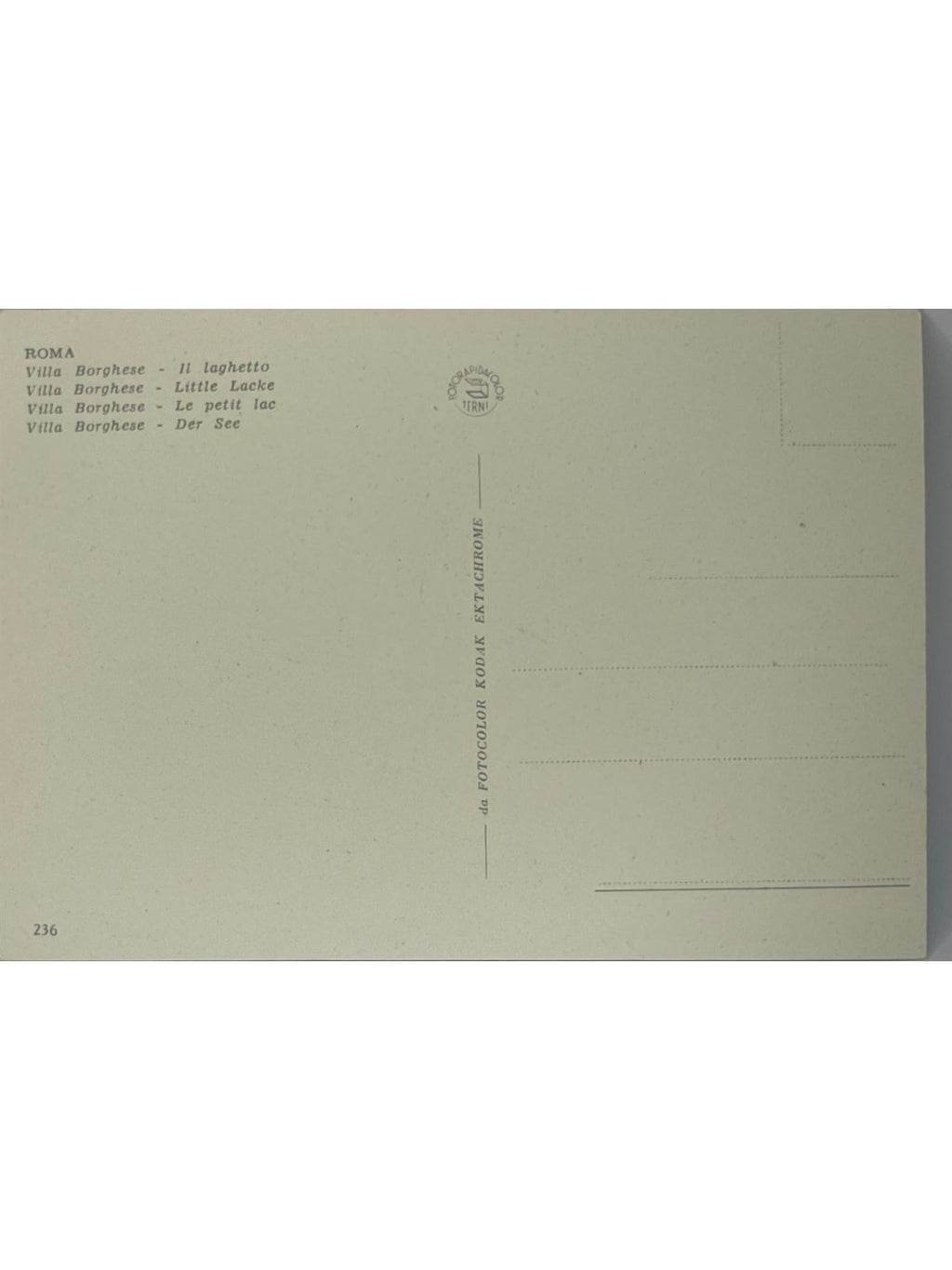 Verso de la carte postale