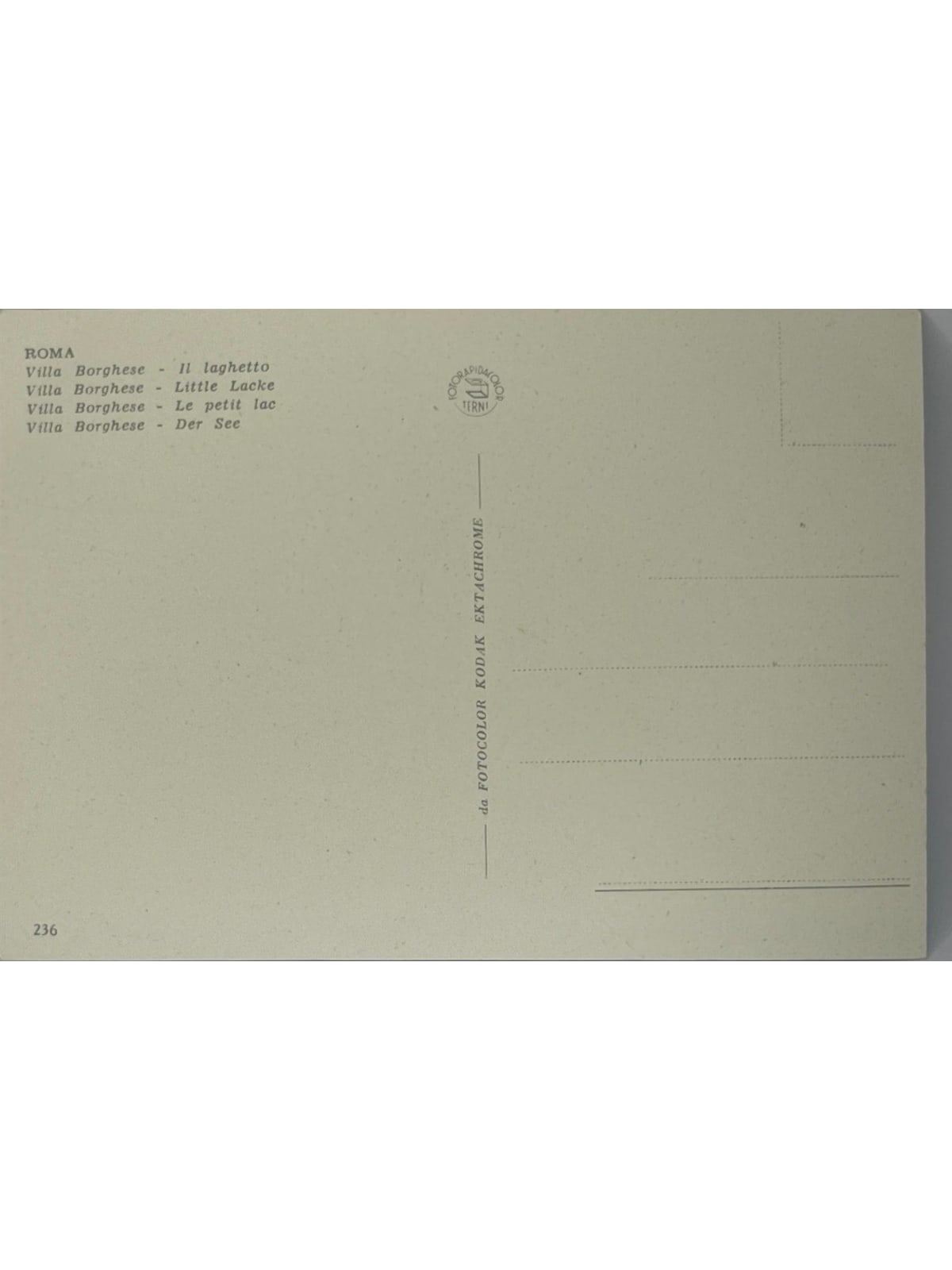 Verso de la carte postale