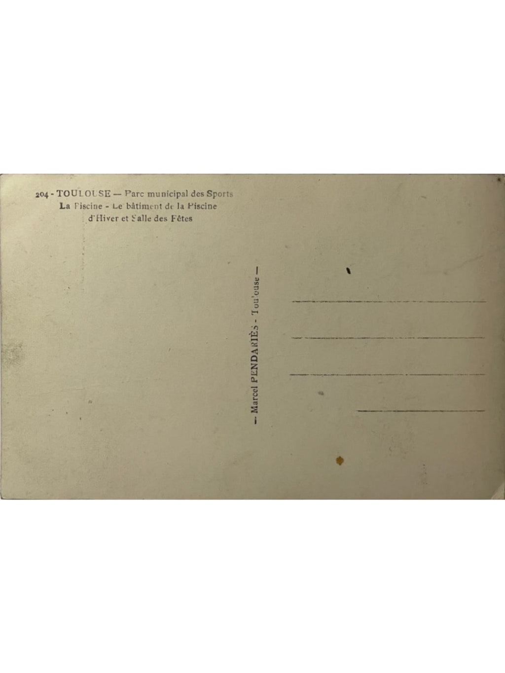 Verso de la carte postale