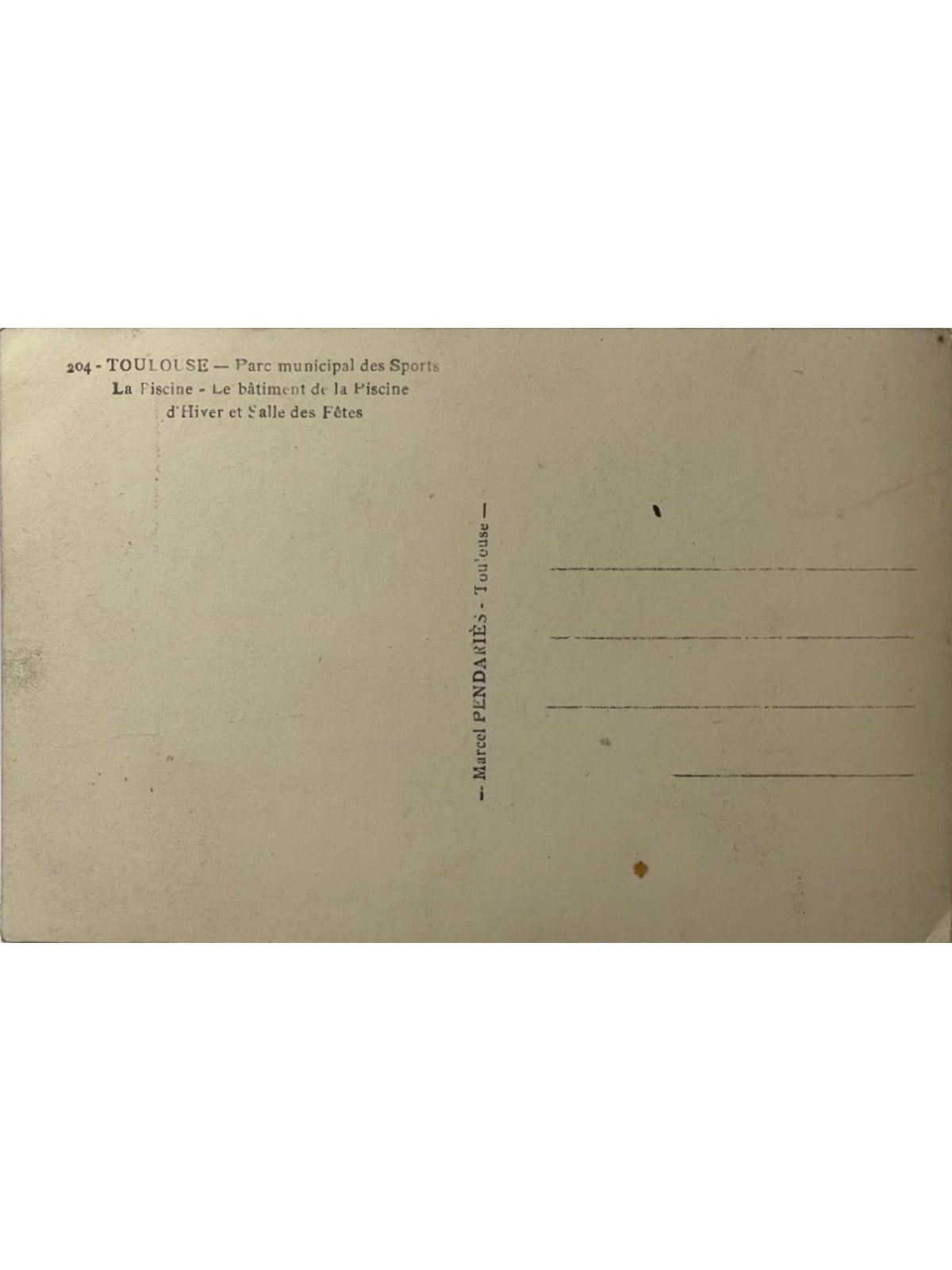 Verso de la carte postale