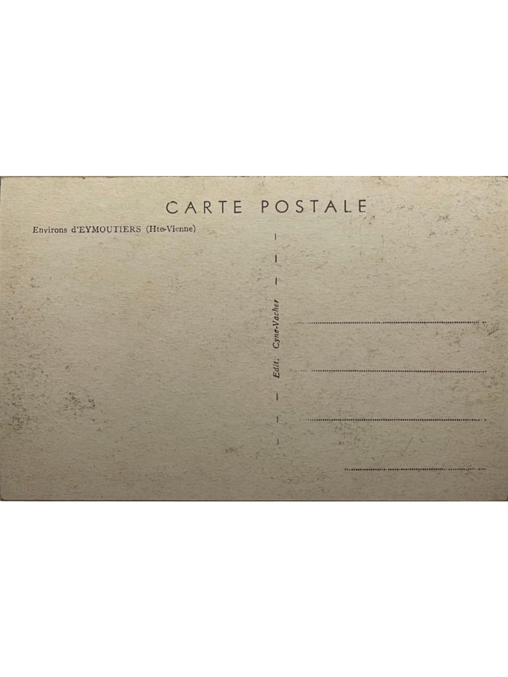 Verso de la carte postale