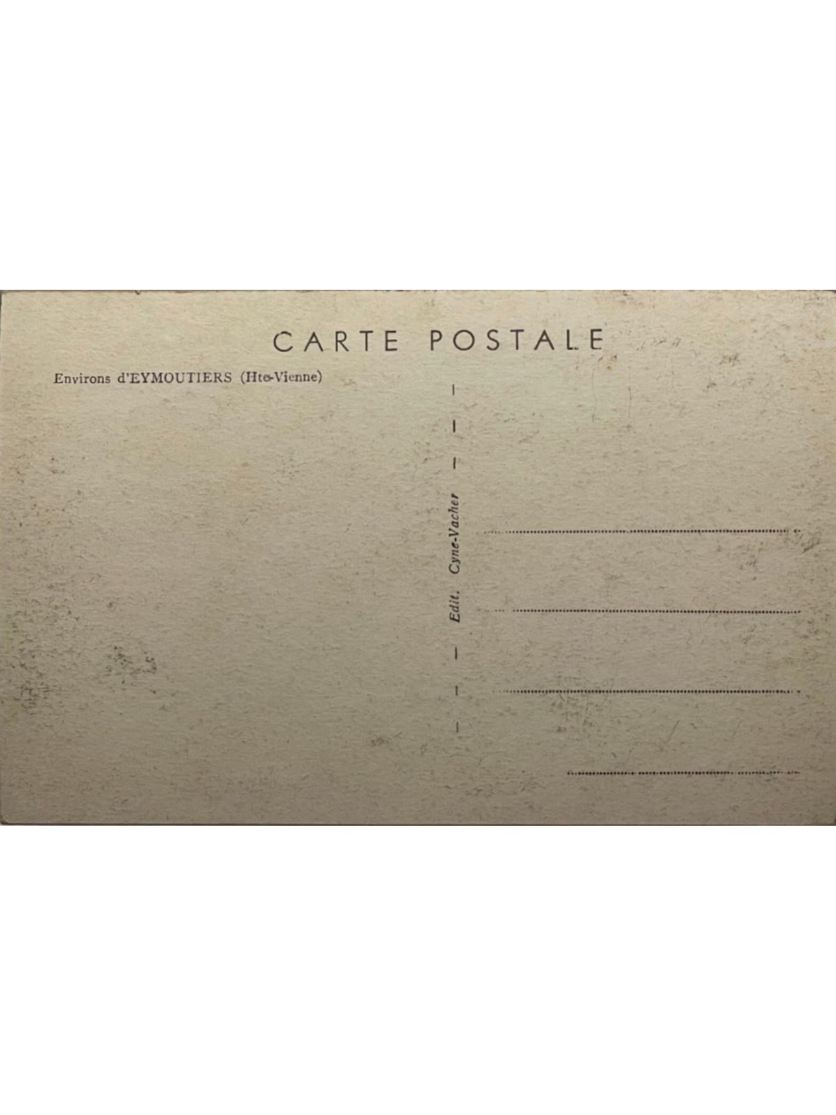 Verso de la carte postale
