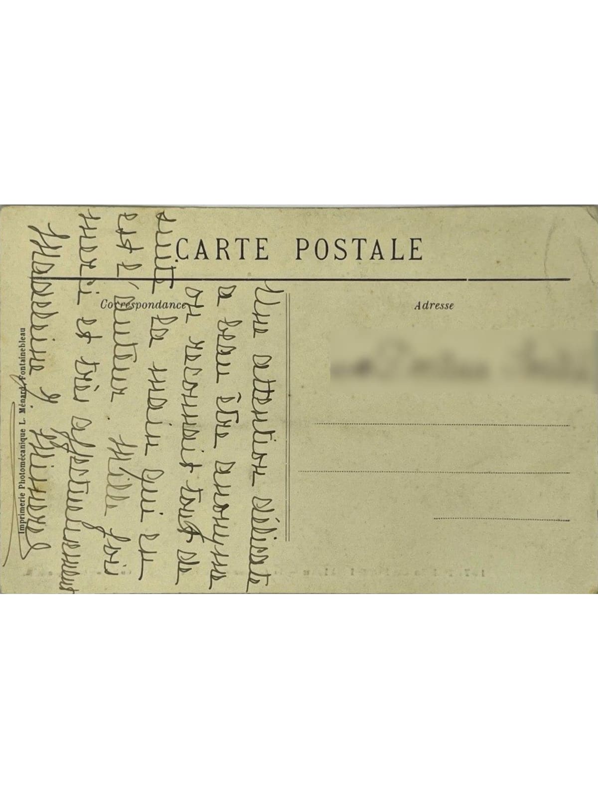 Verso de la carte postale