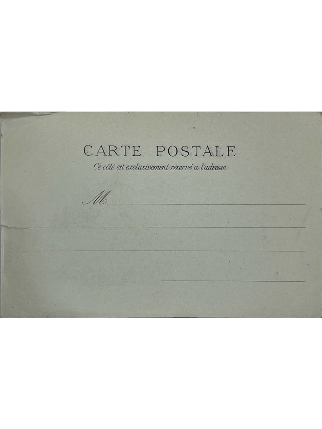 Verso de la carte postale