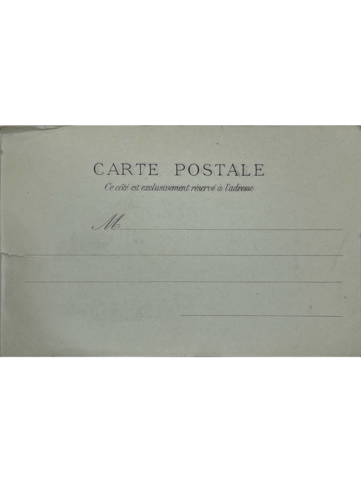 Verso de la carte postale