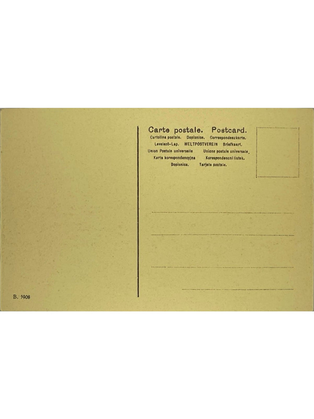 Verso de la carte postale