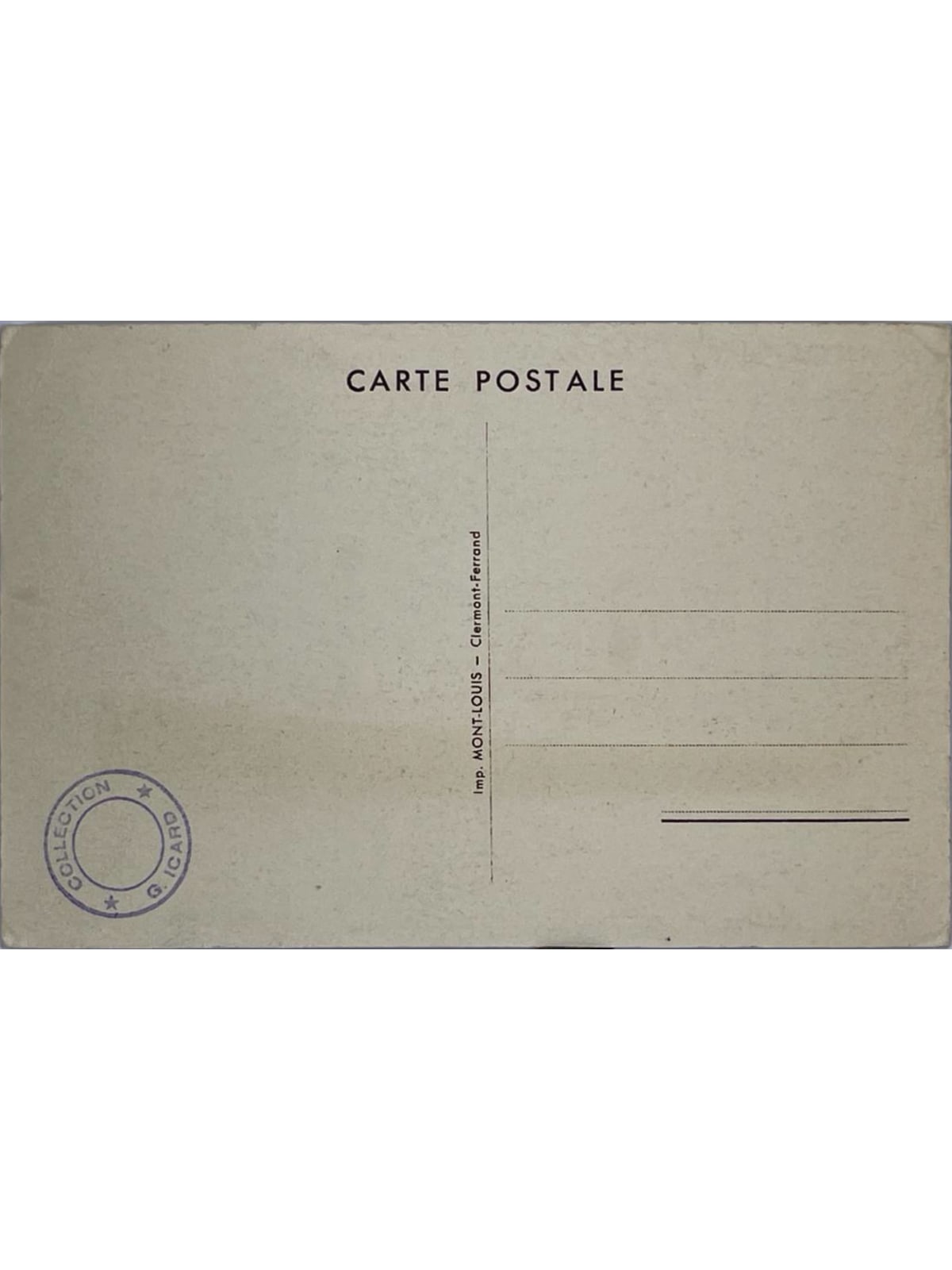 Verso de la carte postale
