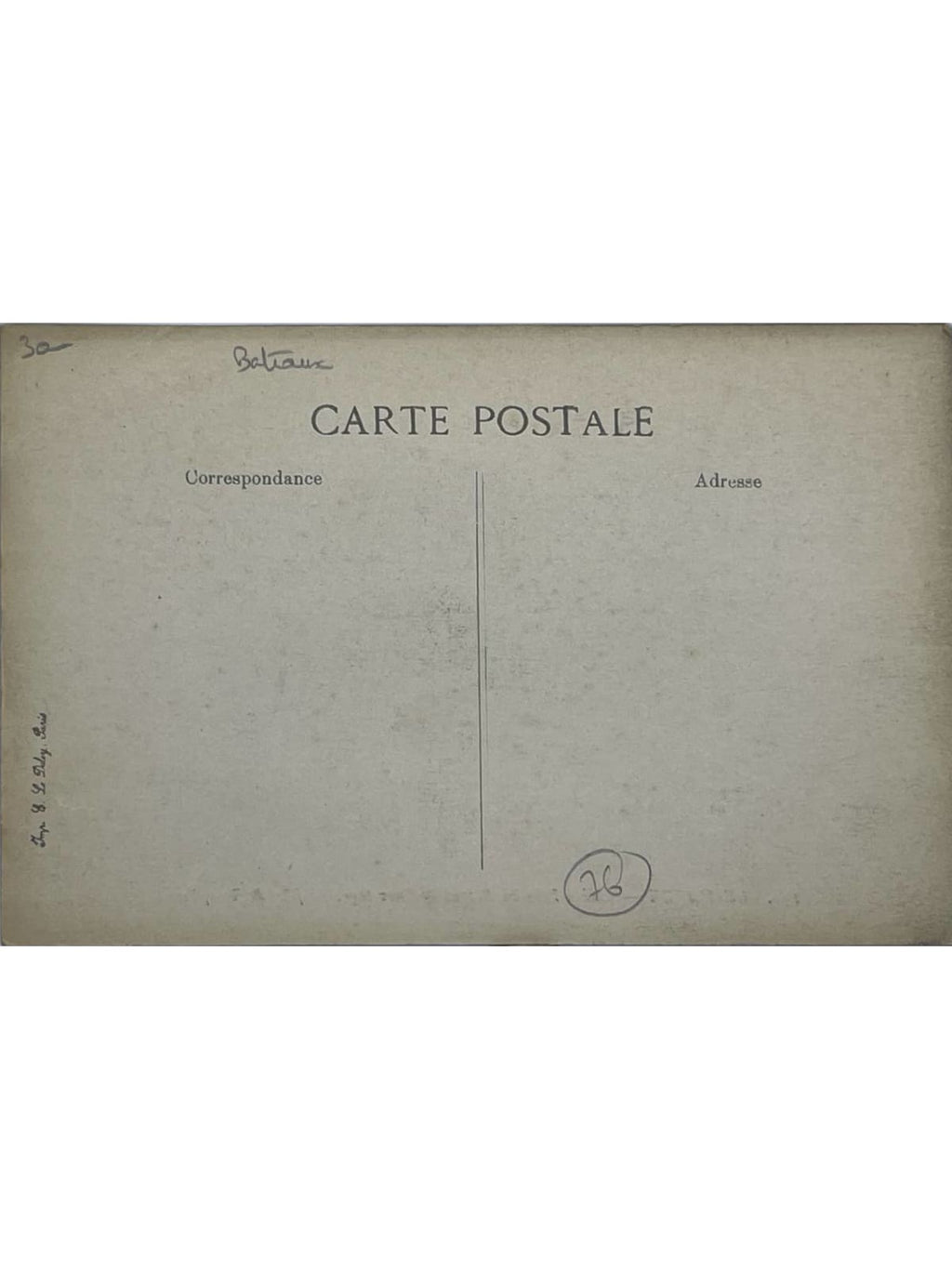 Verso de la carte postale