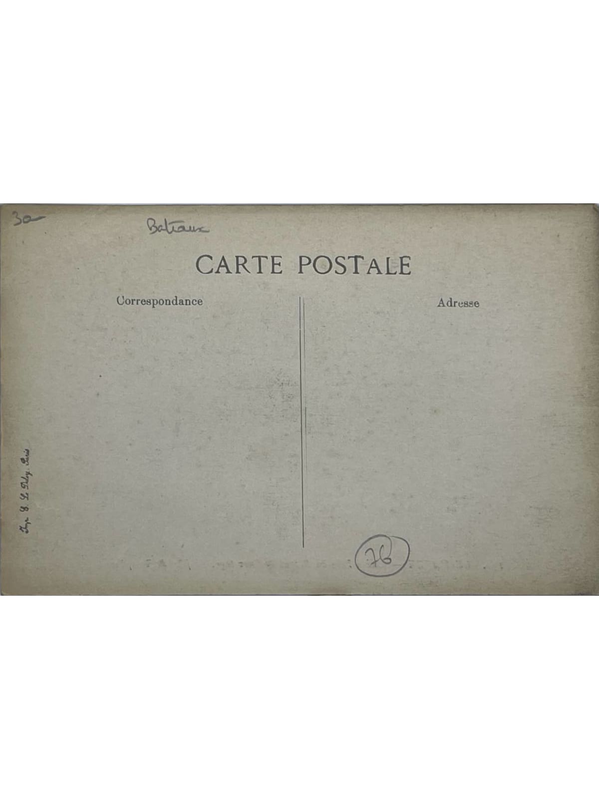 Verso de la carte postale