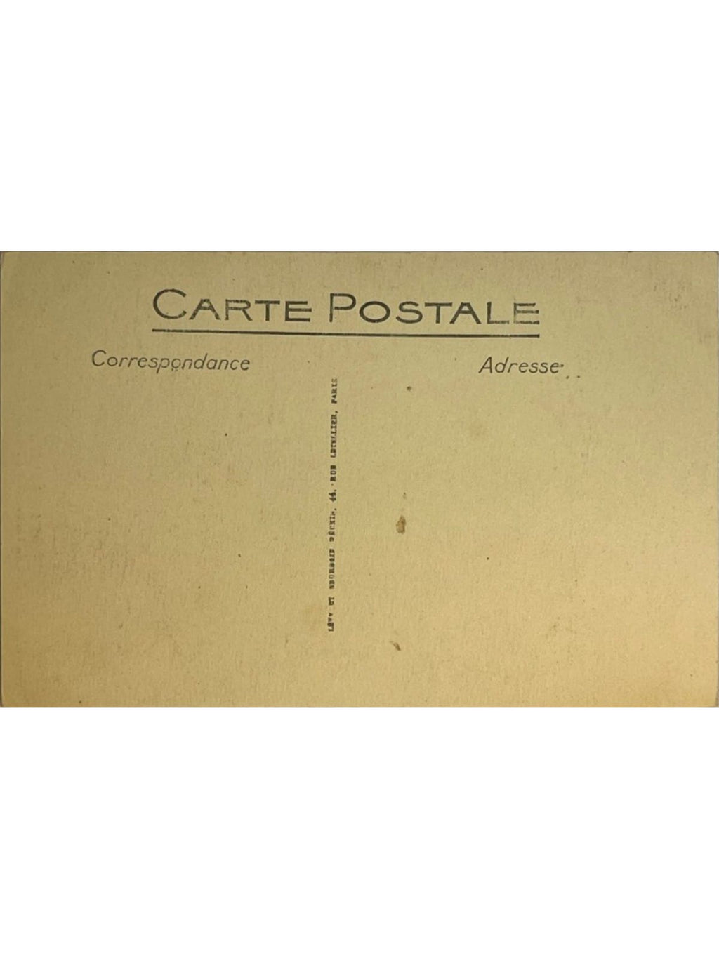 Verso de la carte postale