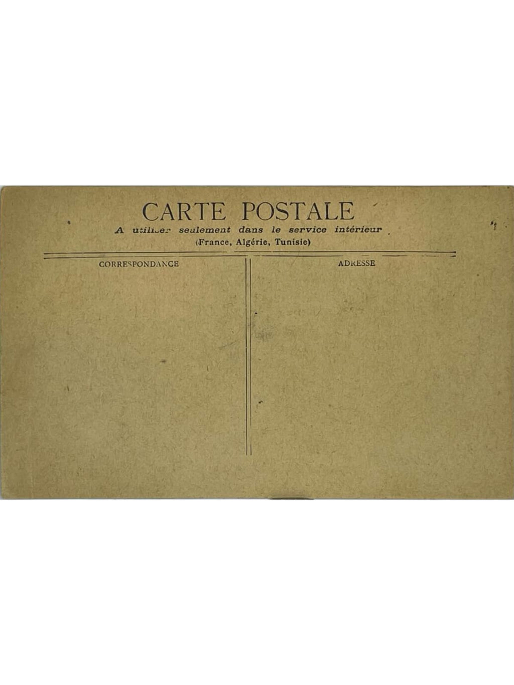 Verso de la carte postale