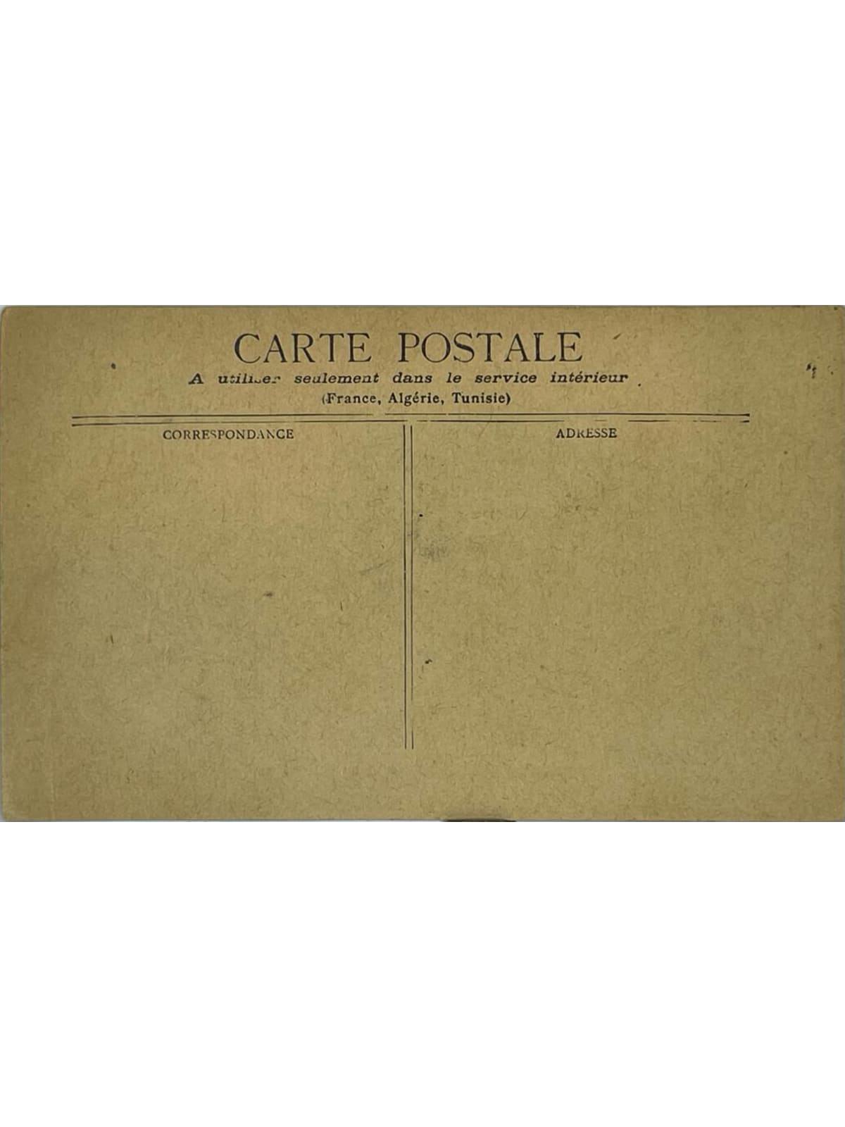 Verso de la carte postale