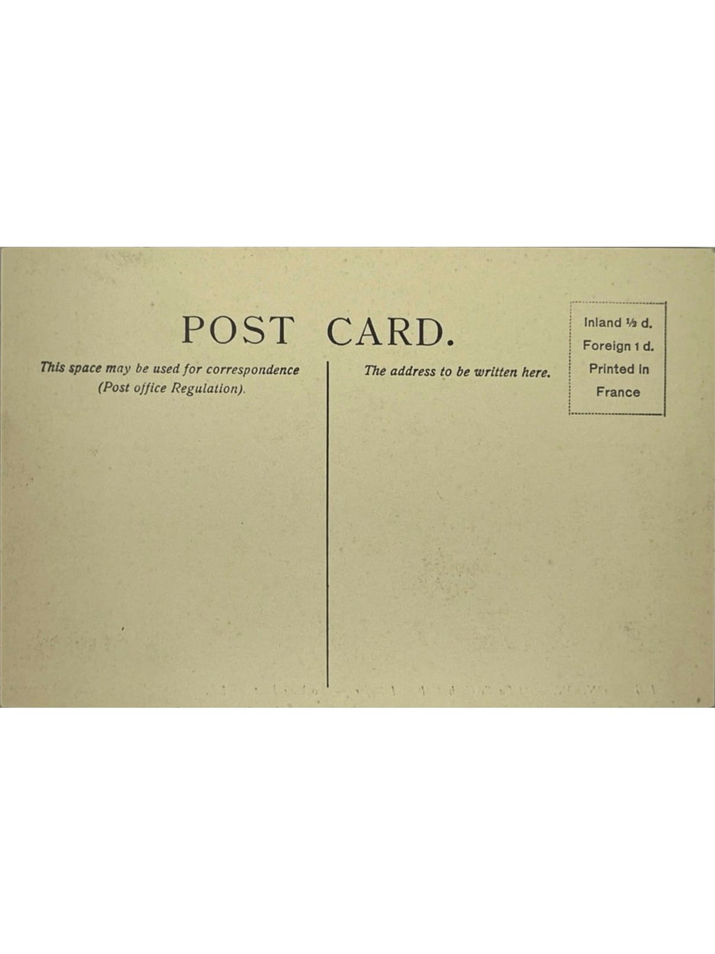 Verso de la carte postale