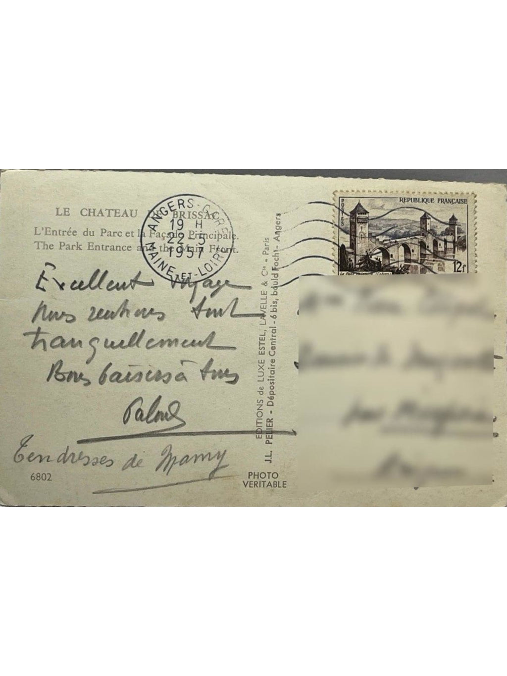 Verso de la carte postale