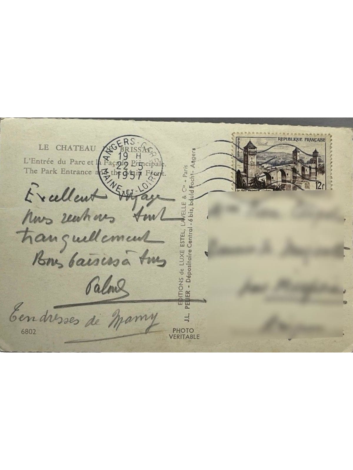 Verso de la carte postale