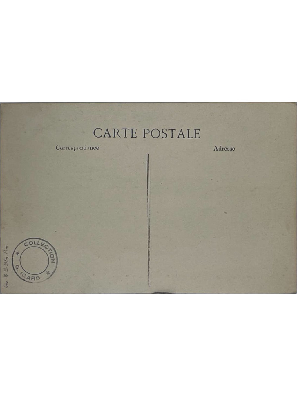 Verso de la carte postale