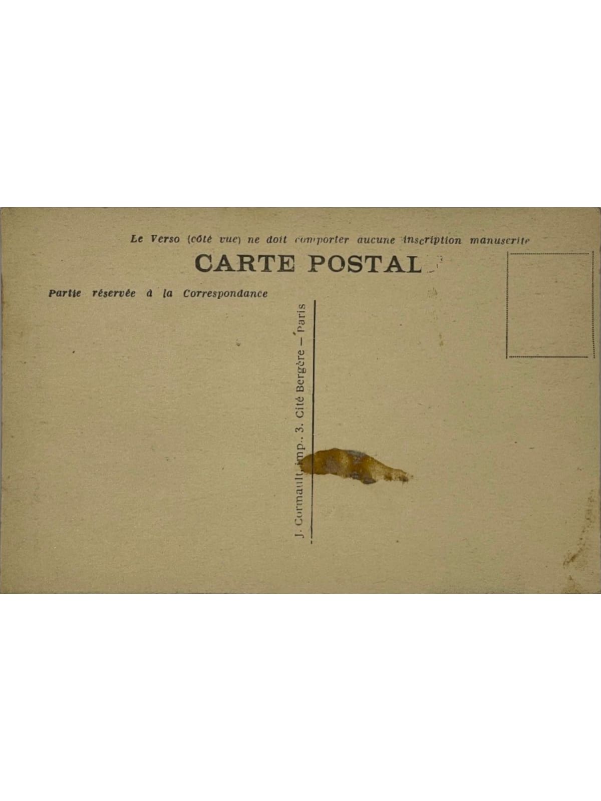 Verso de la carte postale