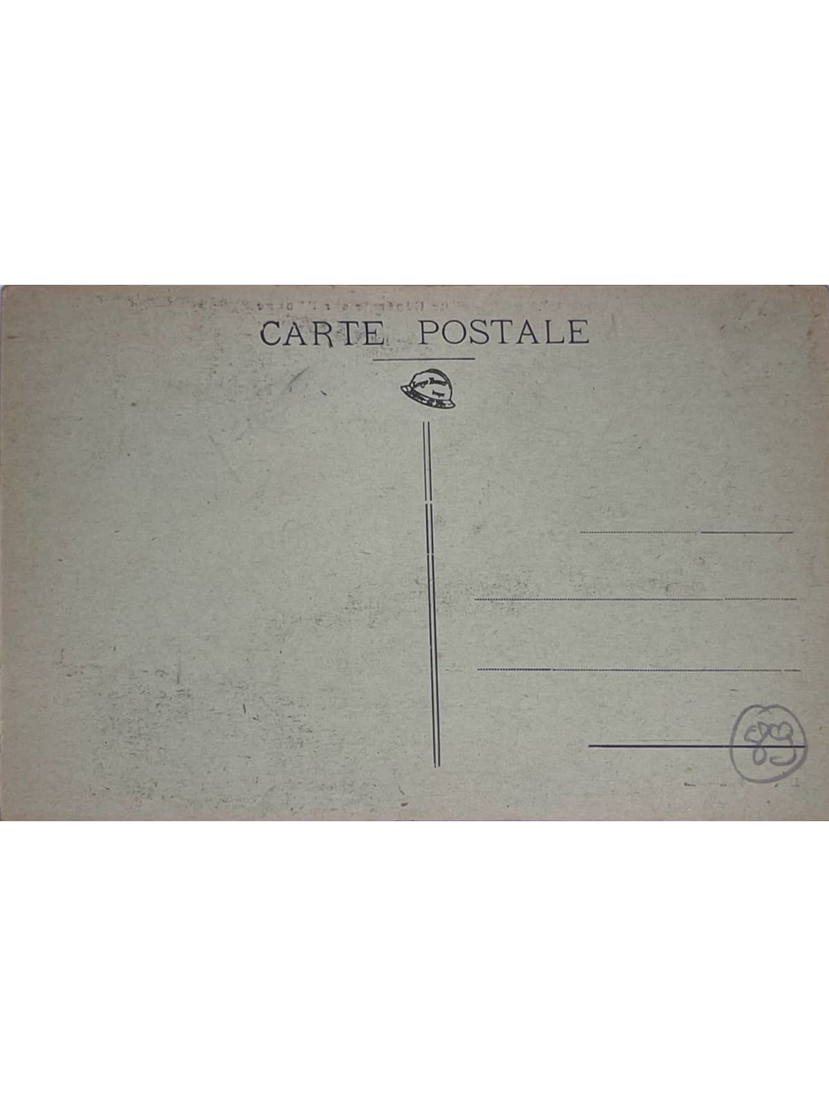 Verso de la carte postale