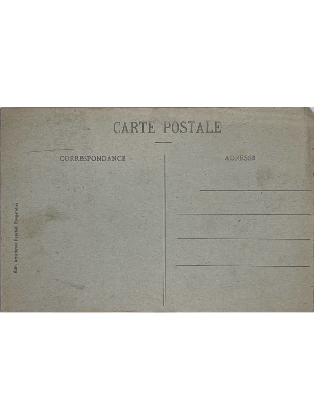 Verso de la carte postale