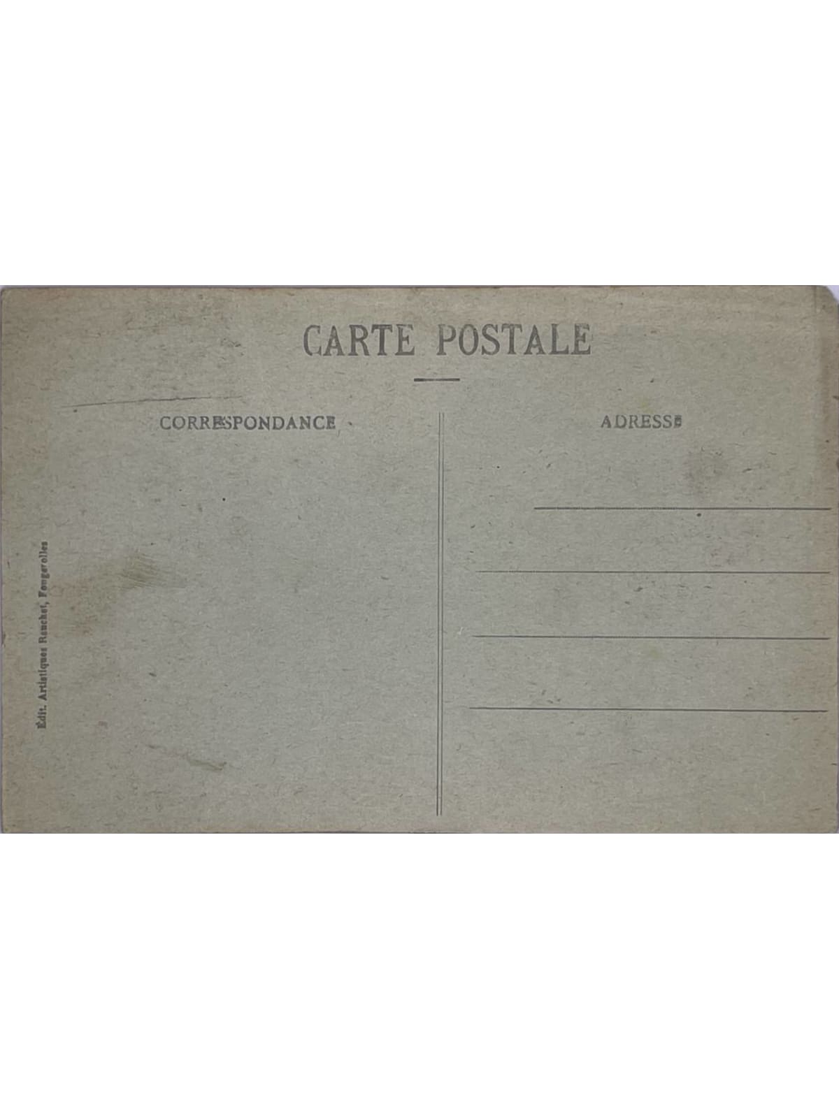 Verso de la carte postale