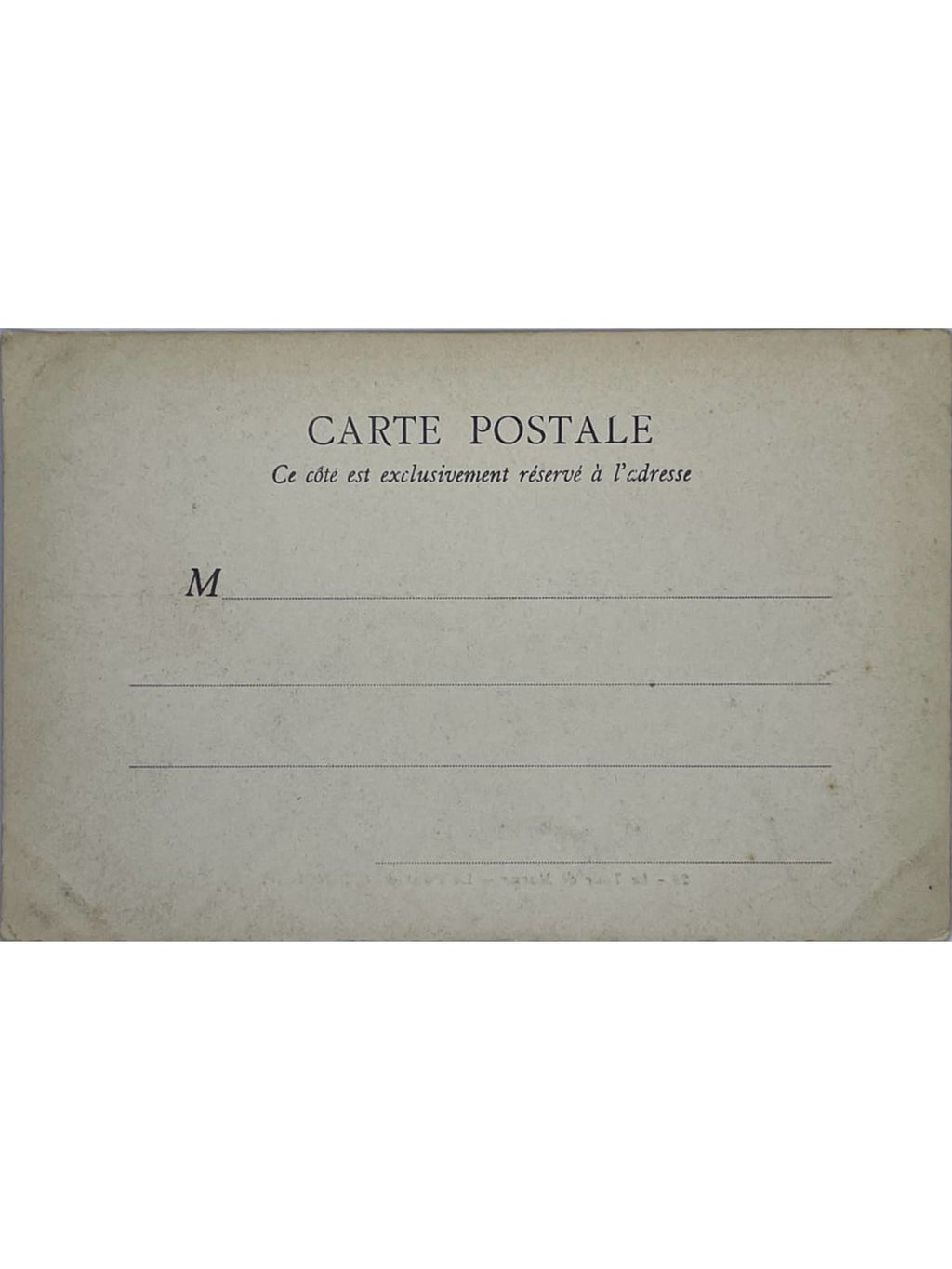 Verso de la carte postale
