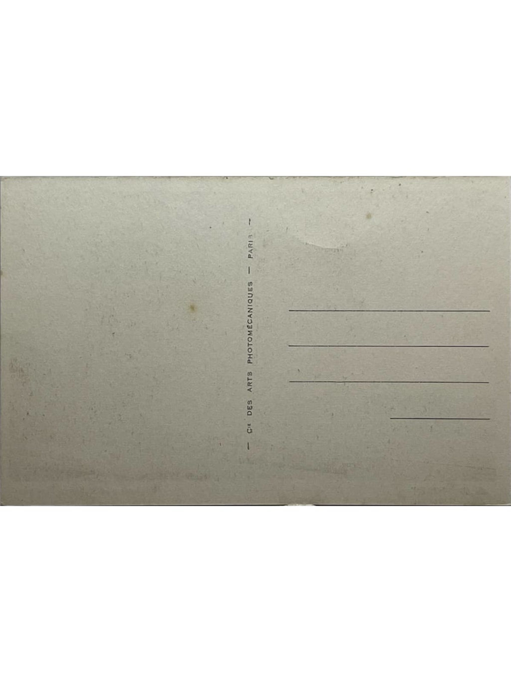 Verso de la carte postale