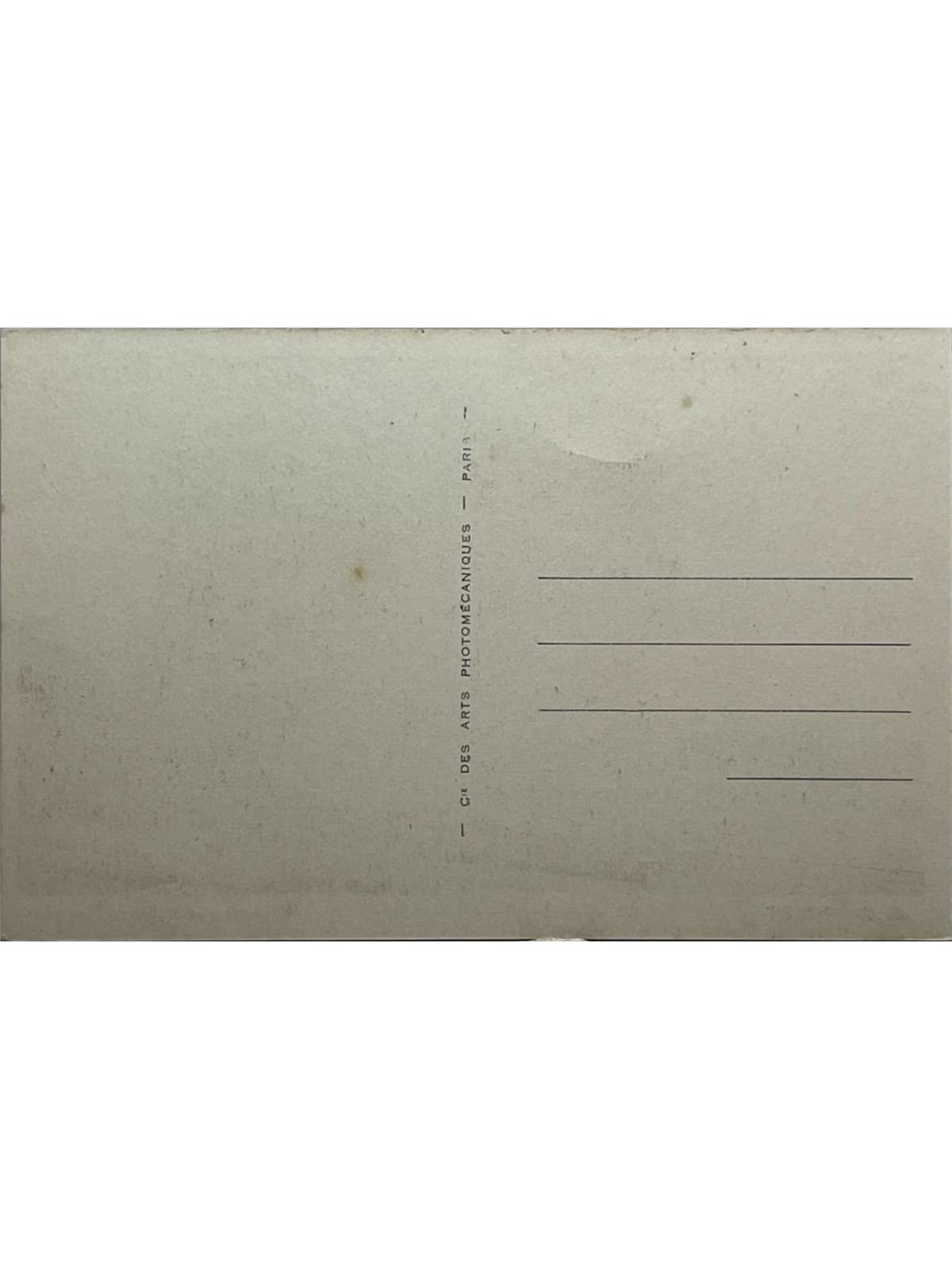 Verso de la carte postale