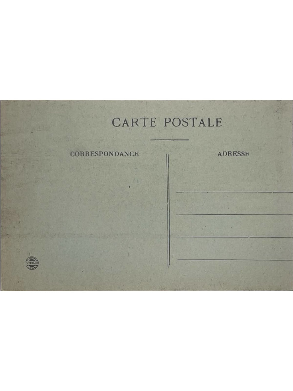 Verso de la carte postale