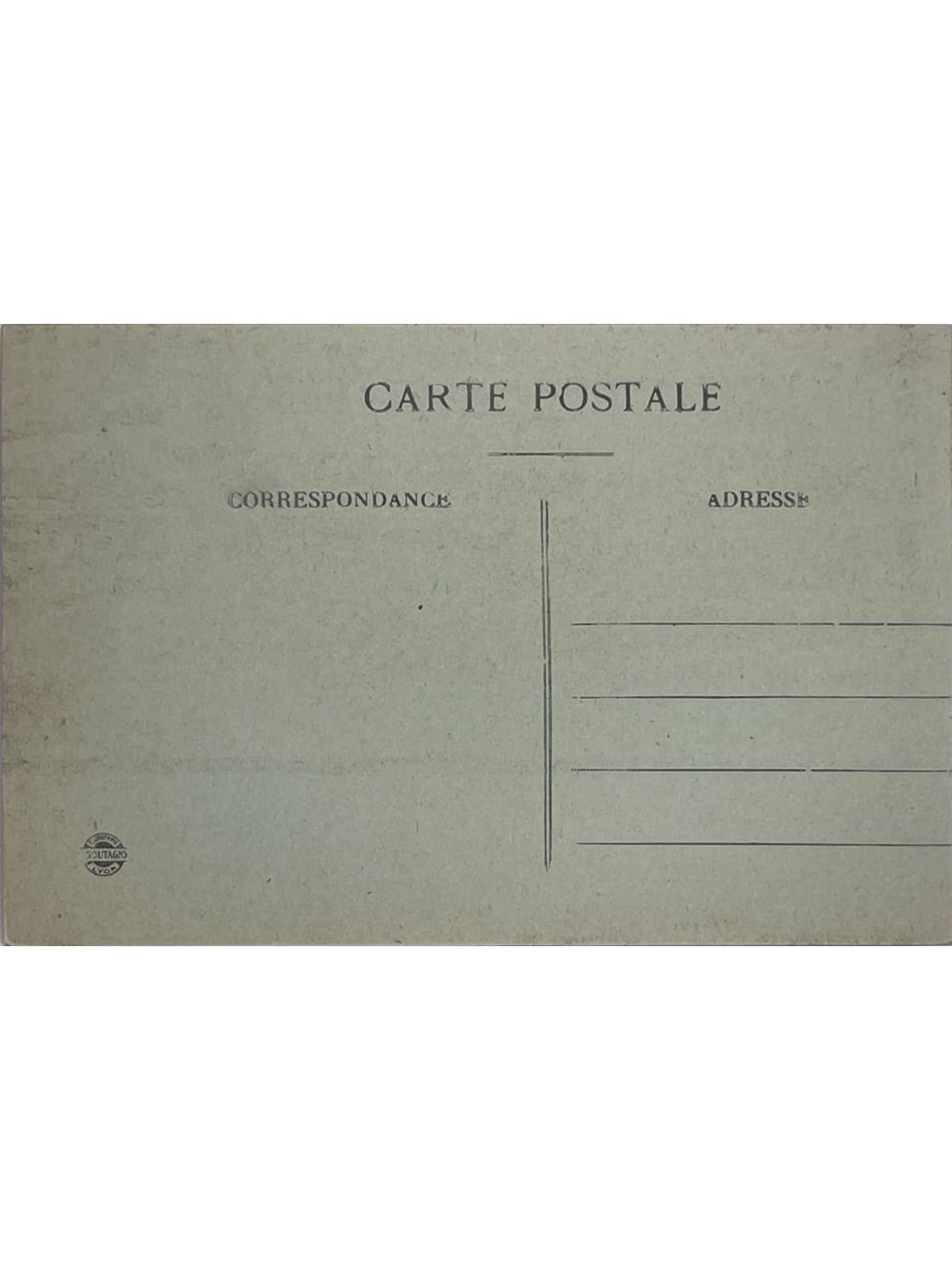 Verso de la carte postale
