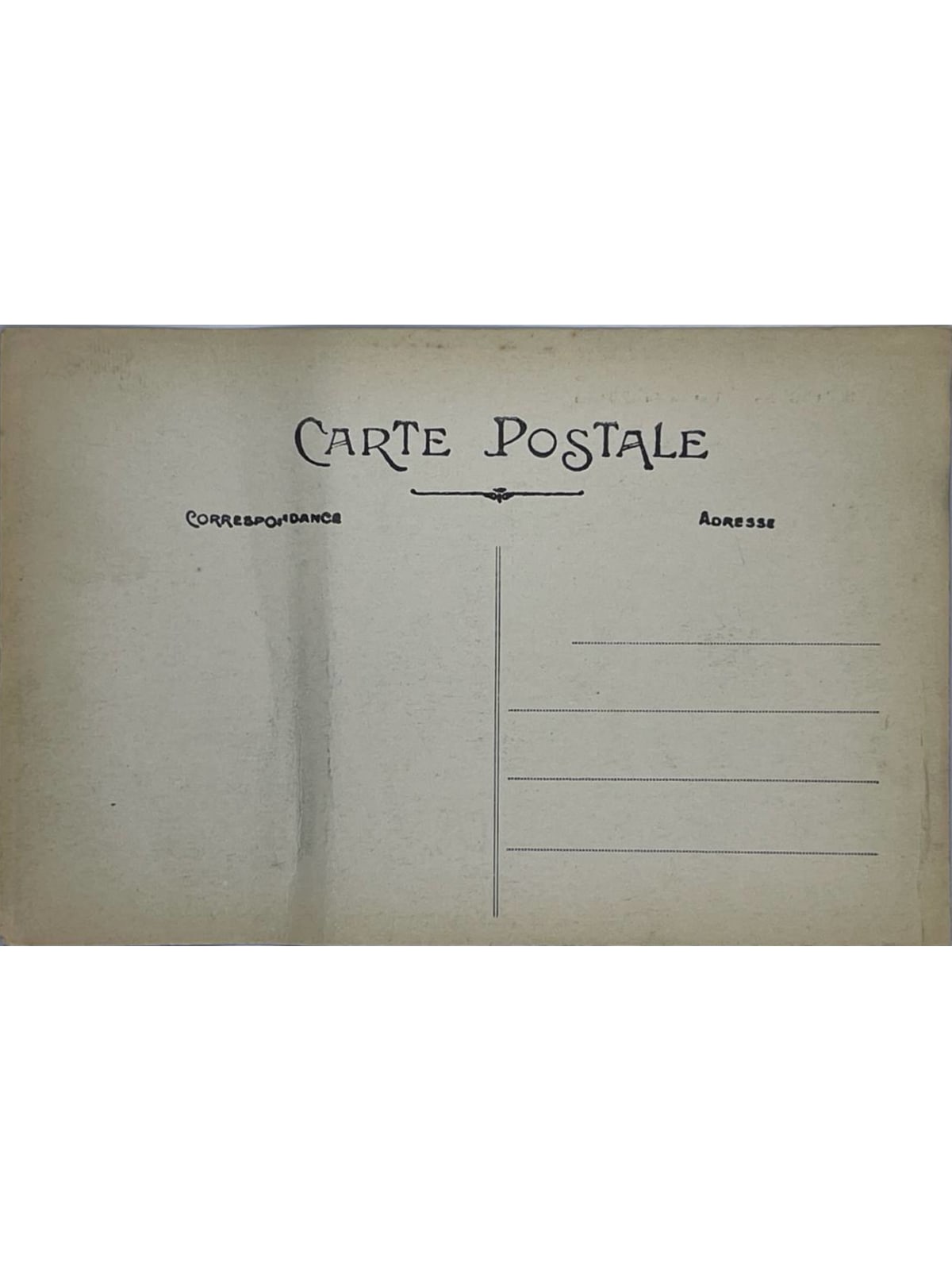 Verso de la carte postale