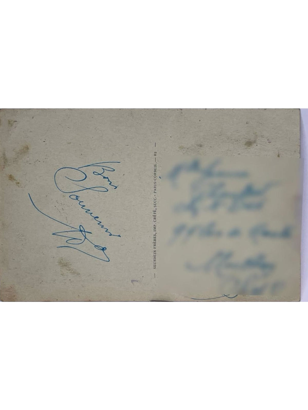 Verso de la carte postale
