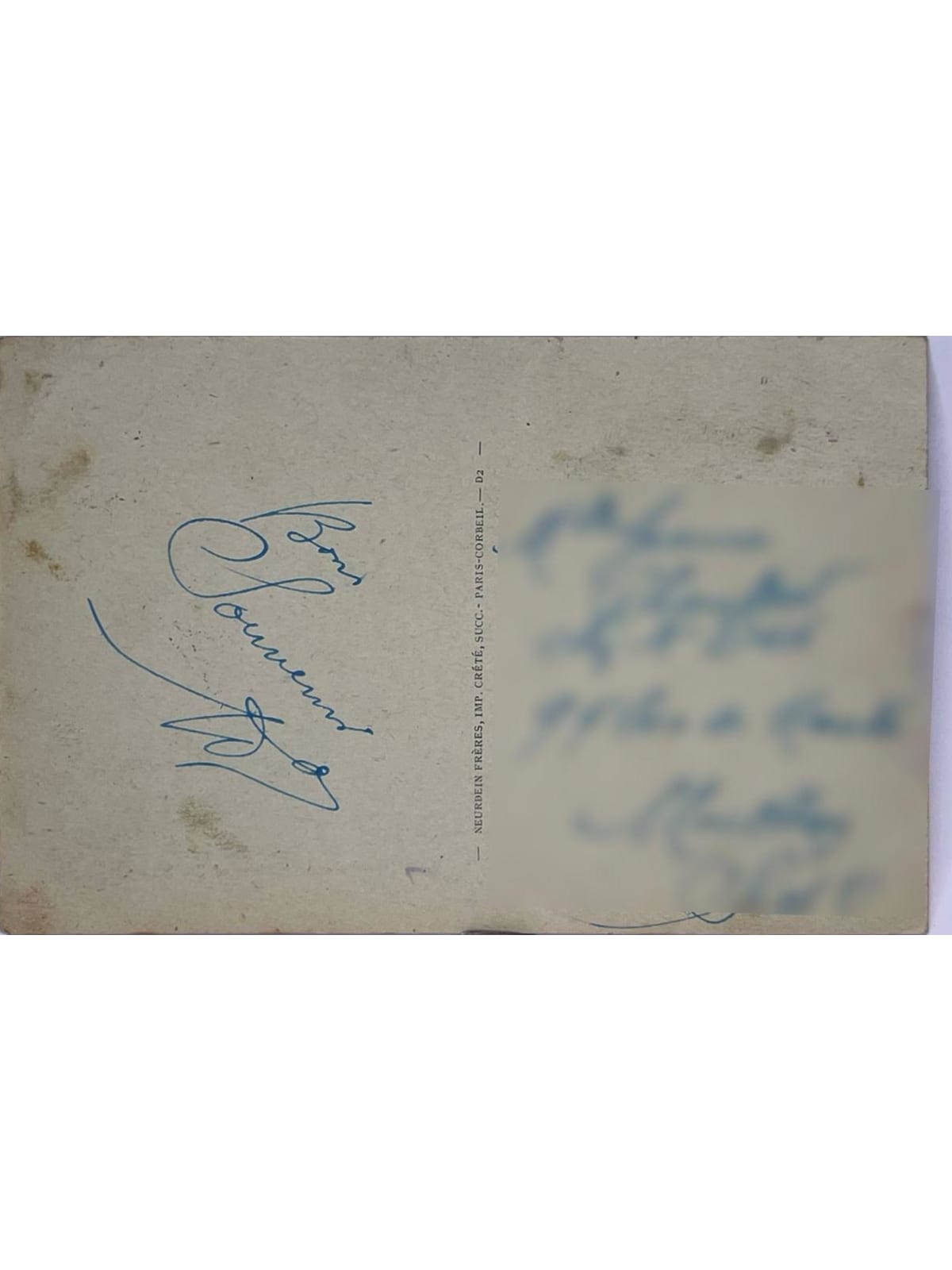 Verso de la carte postale