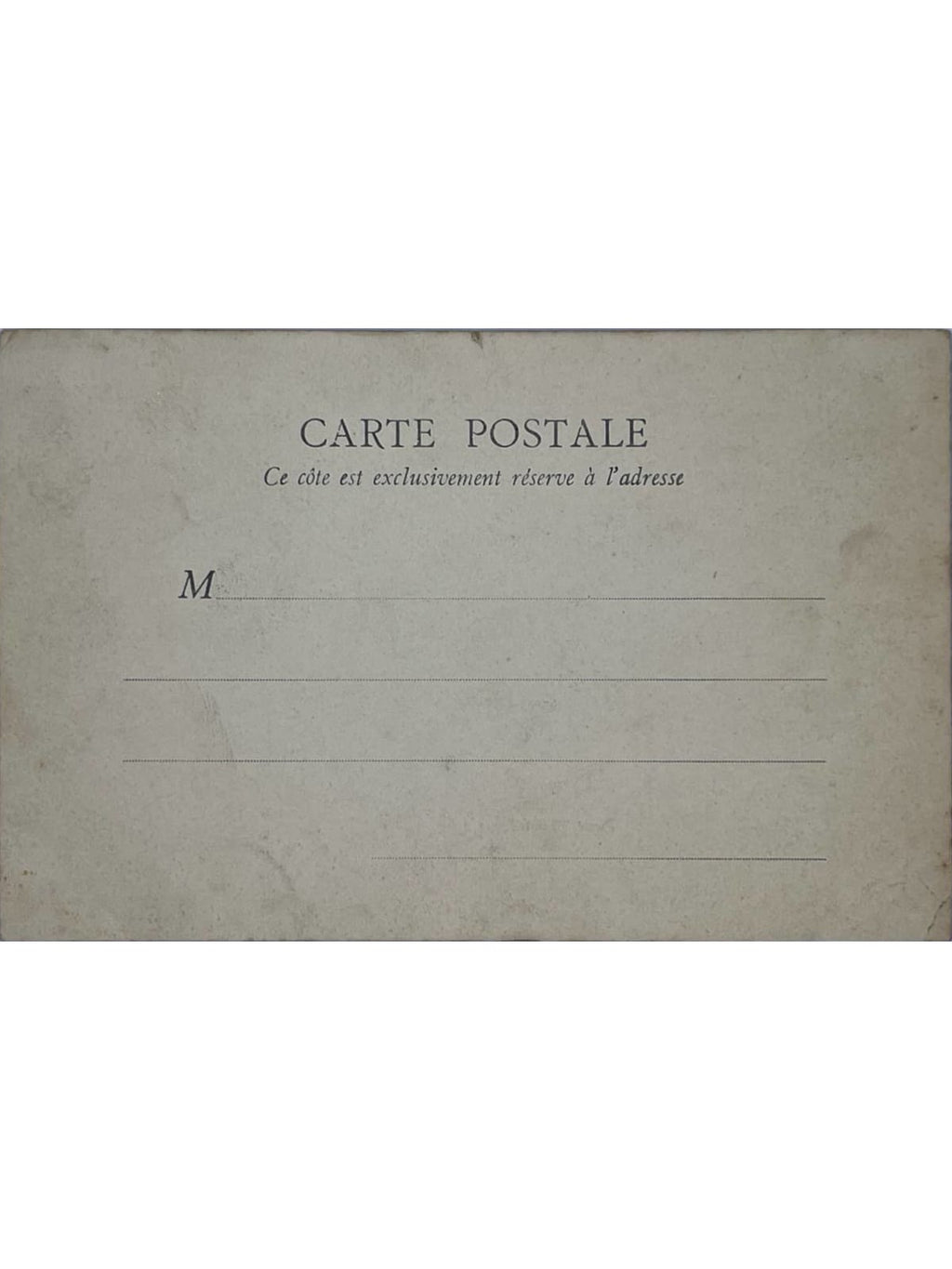 Verso de la carte postale