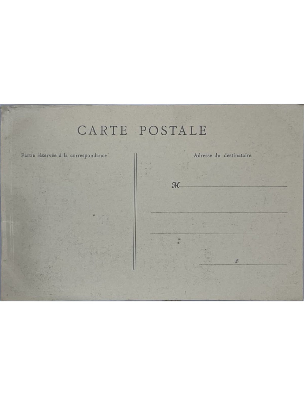 Verso de la carte postale