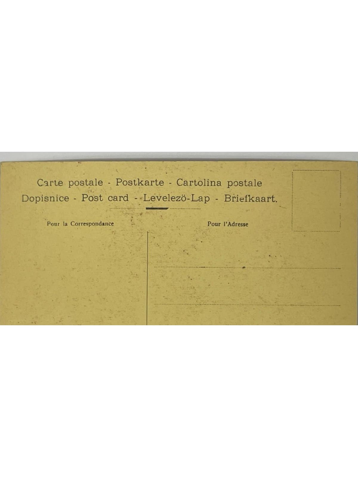 Verso de la carte postale
