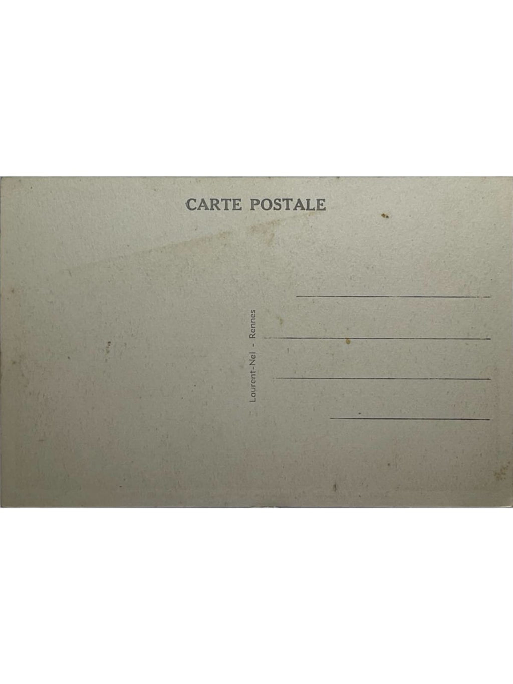 Verso de la carte postale
