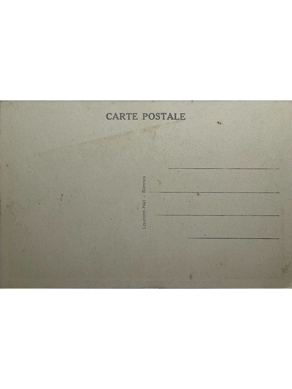 Verso de la carte postale