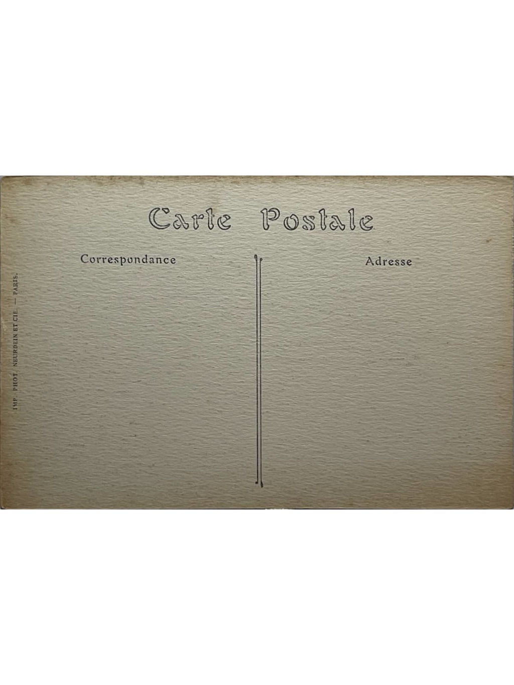 Verso de la carte postale