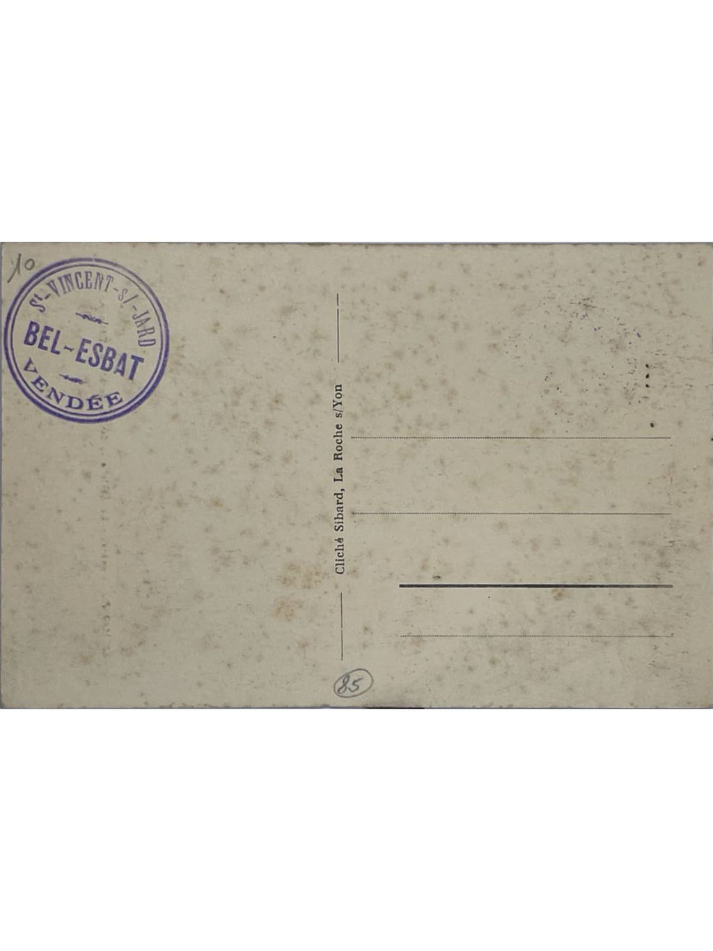 Verso de la carte postale