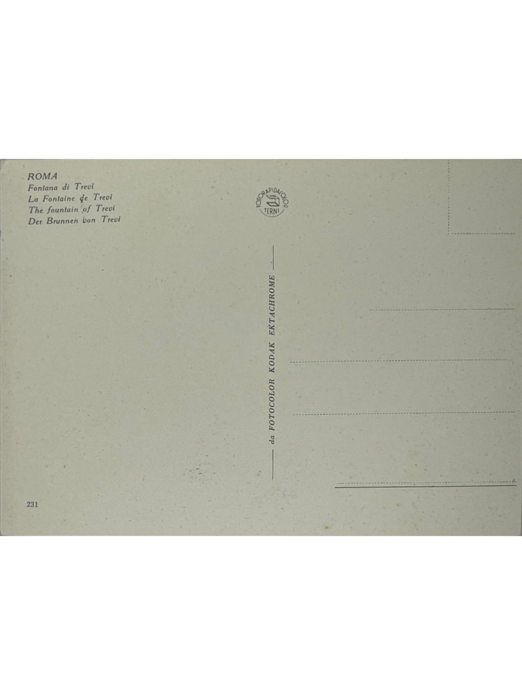 Verso de la carte postale