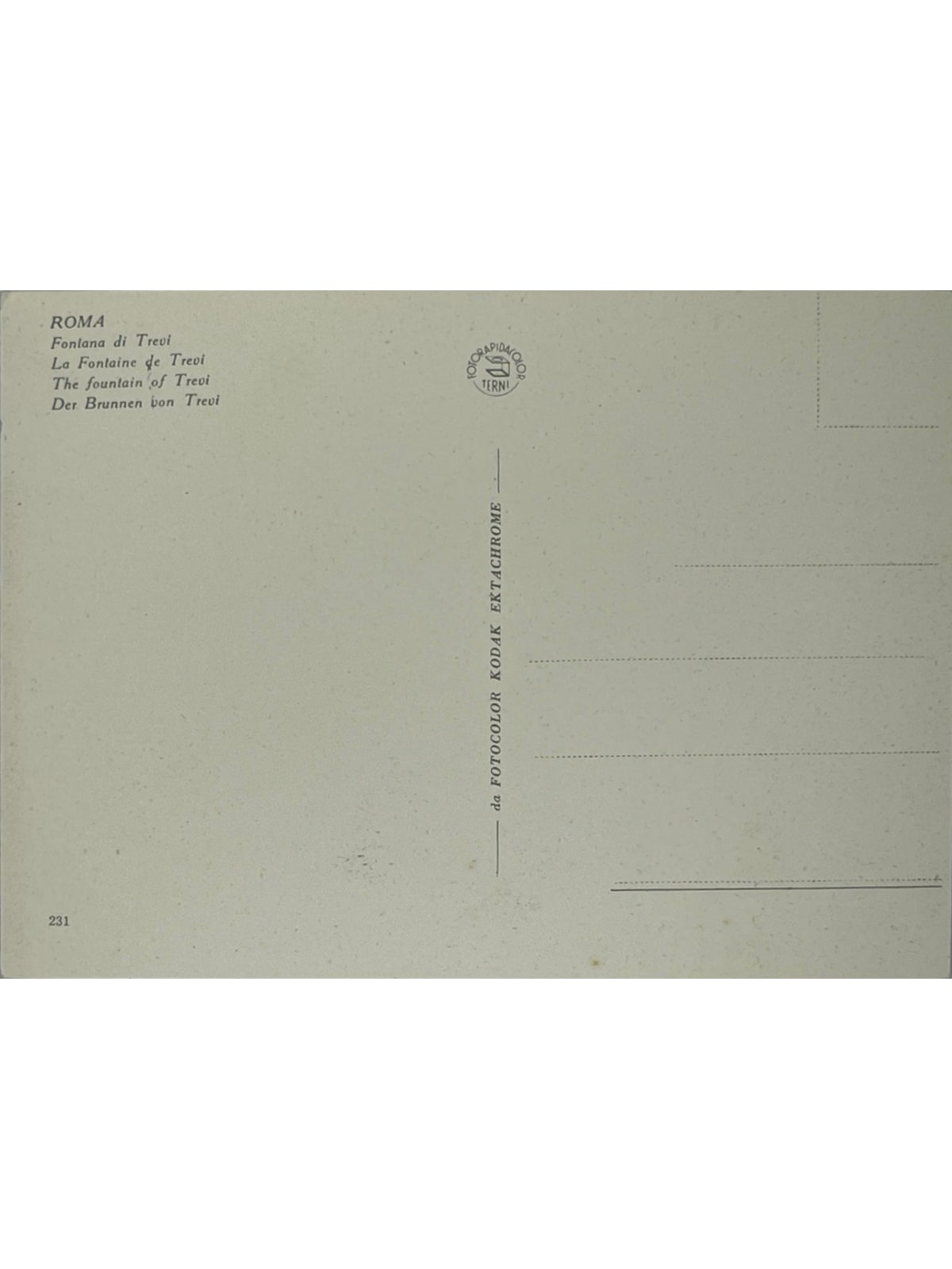 Verso de la carte postale