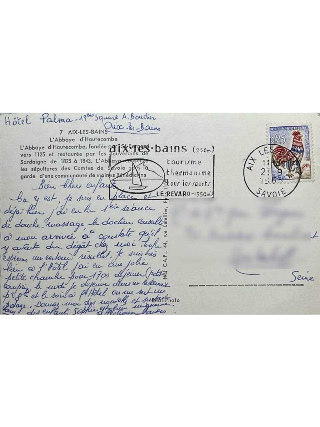 Verso de la carte postale