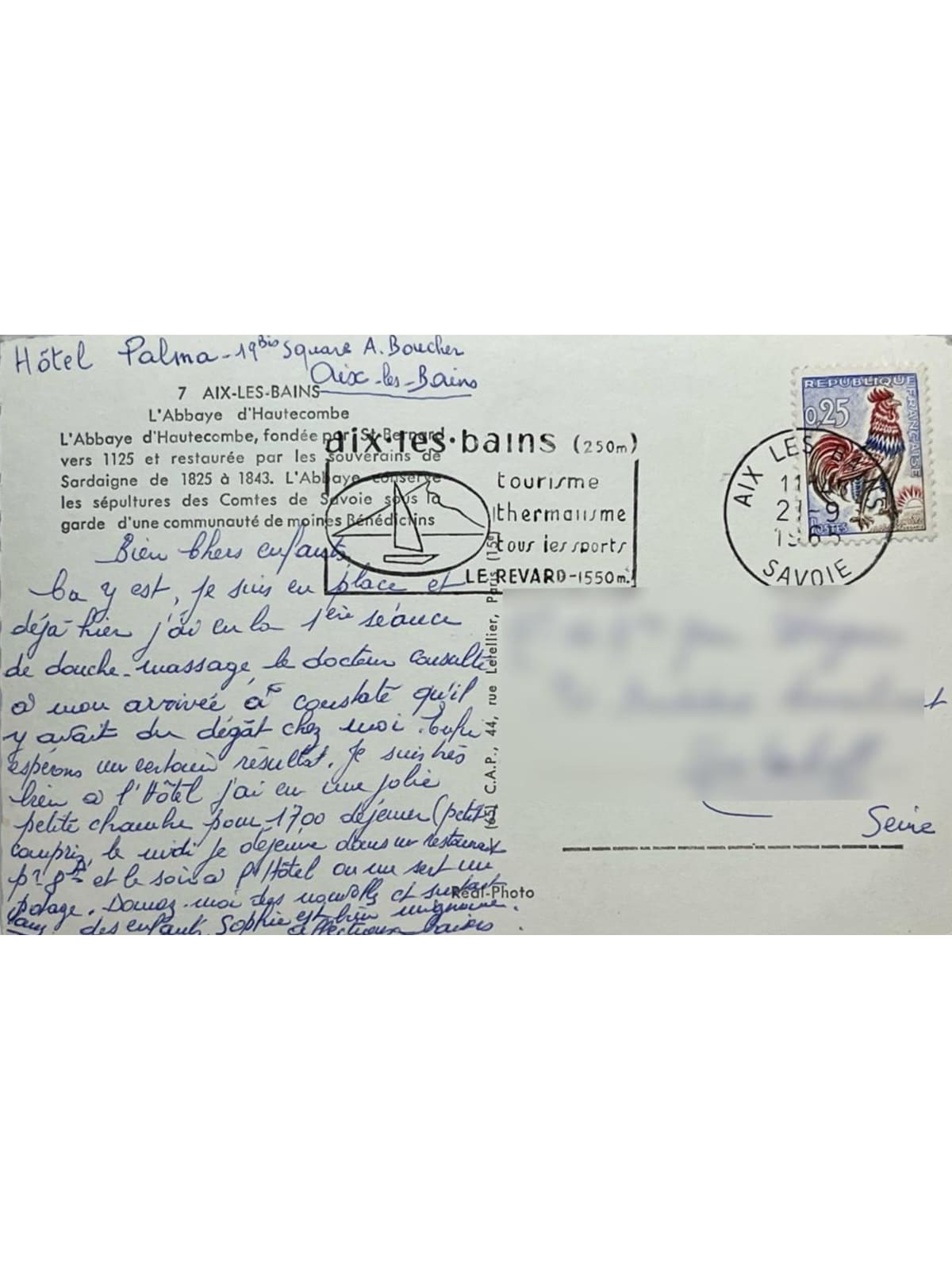 Verso de la carte postale