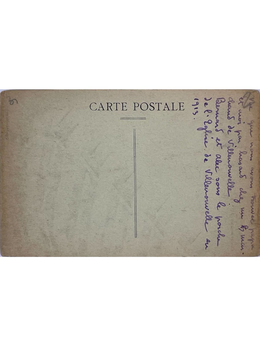 Verso de la carte postale