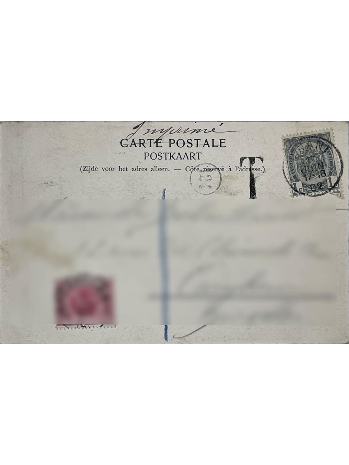 Verso de la carte postale