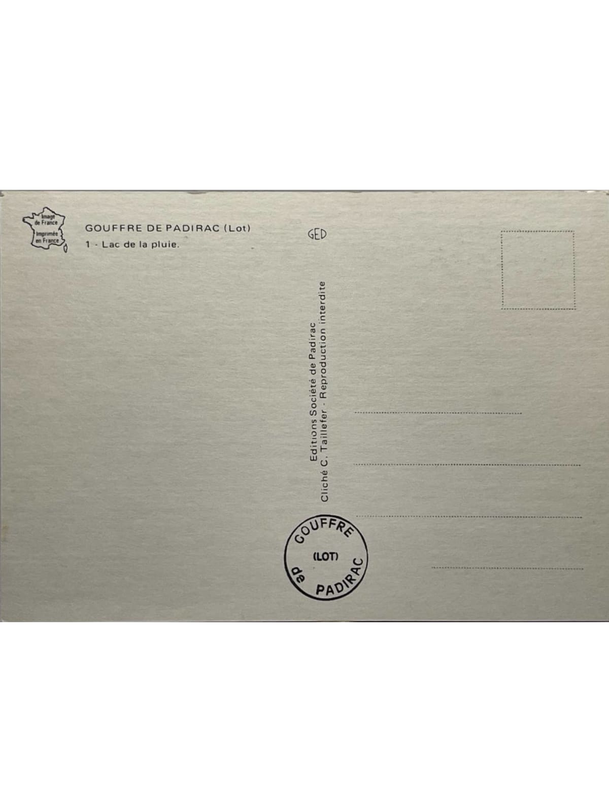 Verso de la carte postale