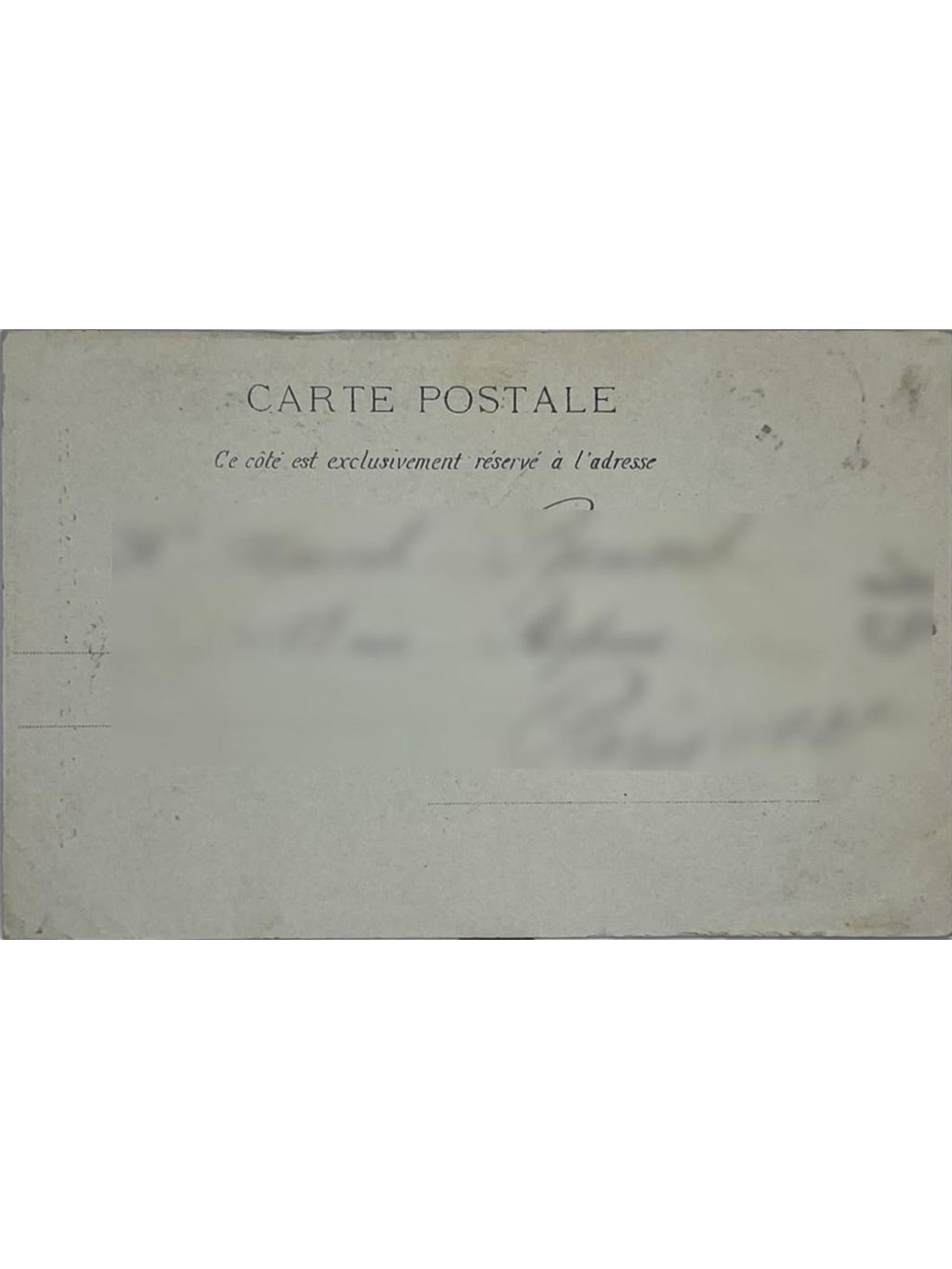 Verso de la carte postale