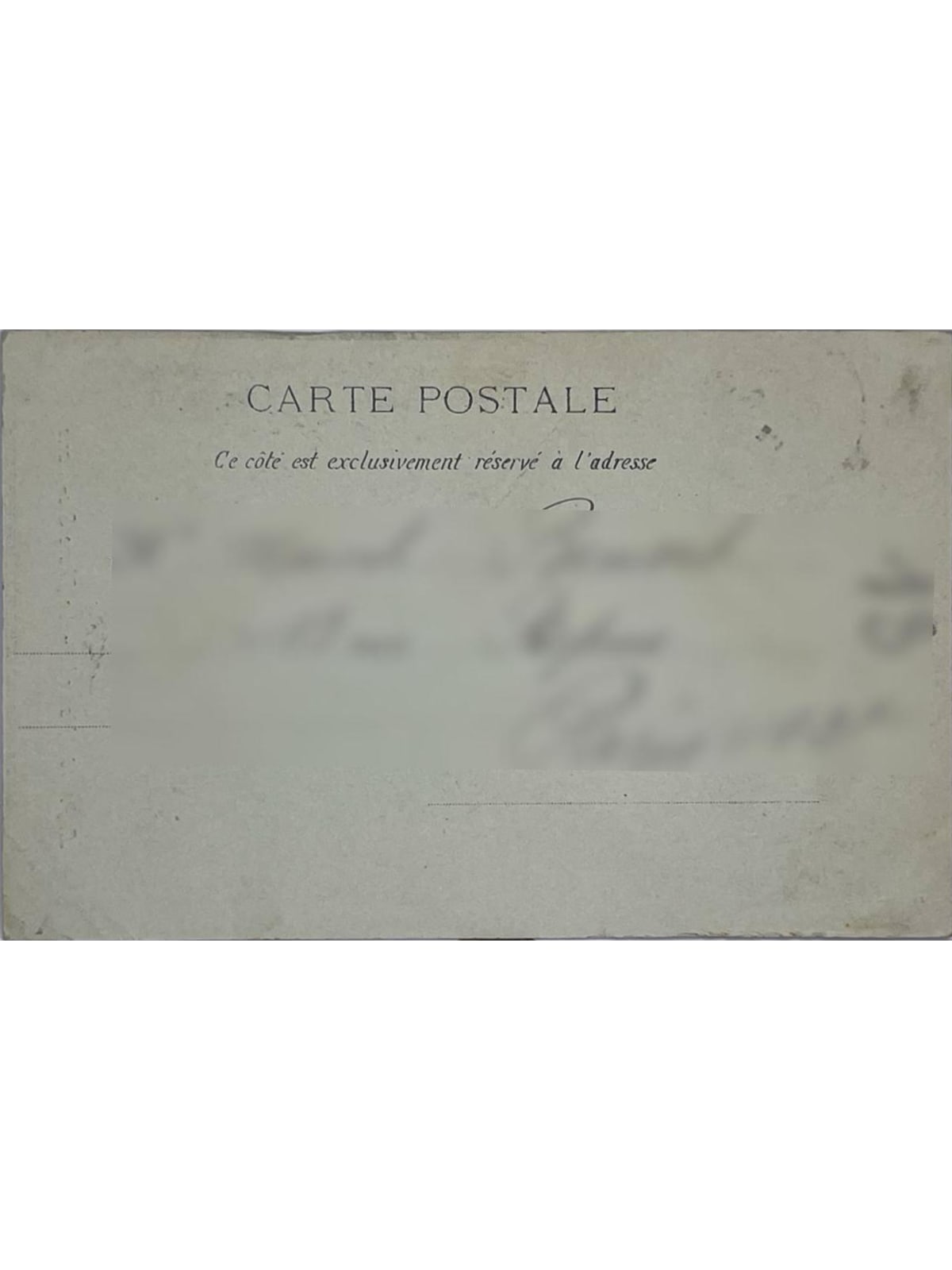 Verso de la carte postale